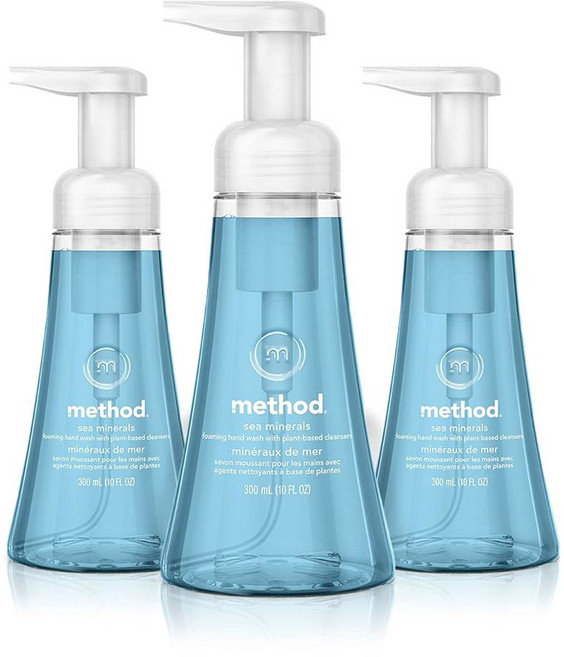Method Foaming Hand Soap Sea Minerals 메소드 폼 핸드솝 파라벤 프탈레이트 프리 생분해성 포뮬러 3개, 300ml
