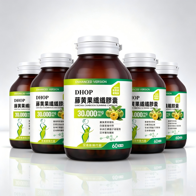 Dhop 燃力爆發 促進代謝 熱能燃燒 藤黃果 高單位HCA L-肉鹼 蘋果醋 瓜拿納 買四送一, 4個, 60顆