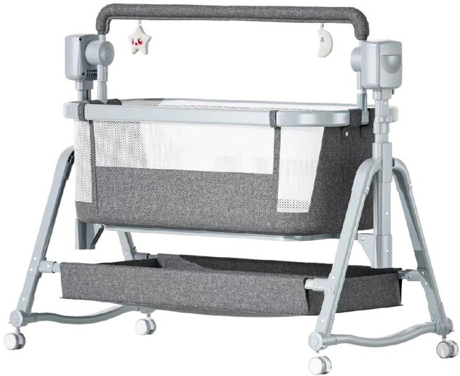 베드 흔들 요람 이동식 신생아 수면 진동 바운서 아기 휴대용 다용도 산후조리원, 핑크