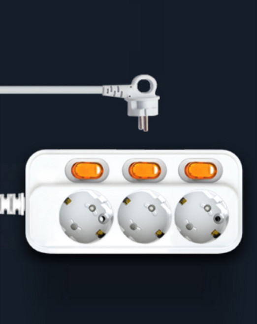 현대일렉트릭 국내 개별 스위치 멀티탭 멀티코드 16A 방수방진, 1개, 3m