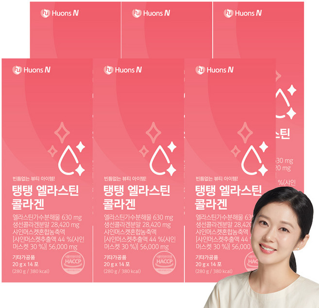 휴온스 탱탱 엘라스틴 콜라겐 글루타치온 젤리 12주분 14포 6박스, 6개, 14회분