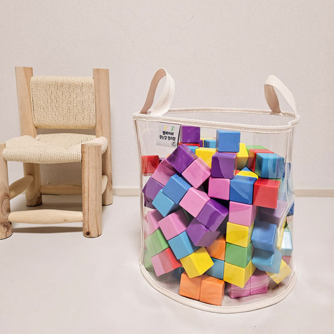 벨베이비 TPU 투명 아기 장난감 정리함 원형, 1개, 크림베이지