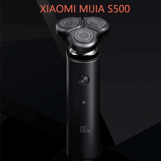 XIAOMI MIJIA S500 전기 면도기 건식 습식 면도 트리플 블레이드 트리머 수염 플로팅 헤드 남성용 면도기 전기 기계, 1) Black, [01] Black, 1개