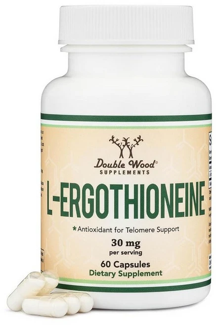 DOUBLE 더블 Wood SUP 업plements 에르고티오네인 보충제(EGT) 캡슐 당 순수 식물 기반 L-에르고티오네인 30mg 60개(장수 및 노화를 할 수 있음) G, 1개, 60정 - 쿠팡