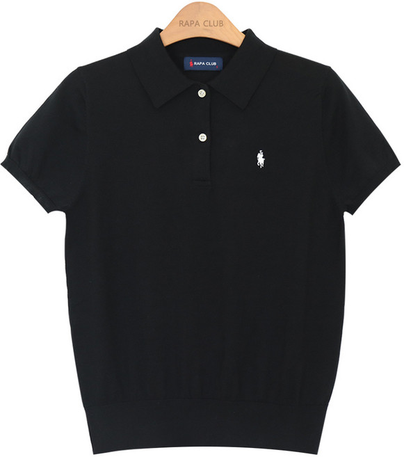 라파클럽 여성 카라티 반팔 여름 니트 스웨터