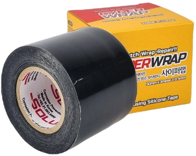 배관 보수용 솔루인스 사이퍼랩 자기융착 실리콘테이프 누수 방수, 1개, 50mm