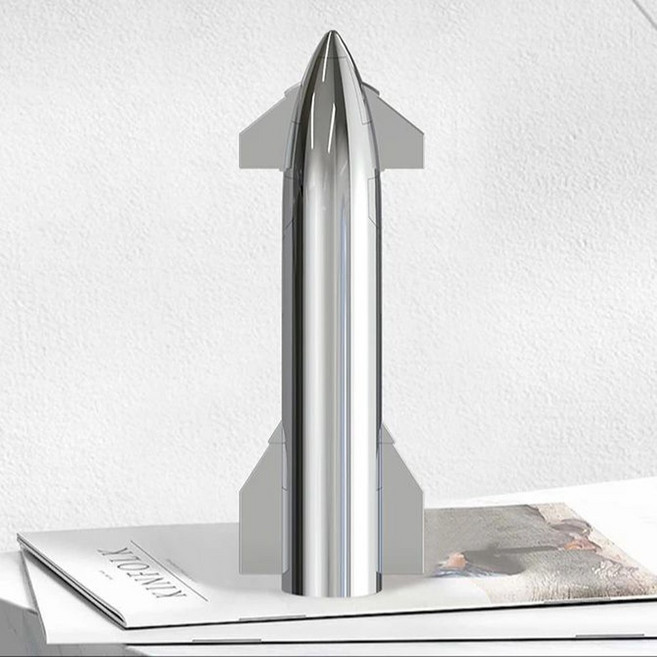 SpaceX 우주선 로켓 모델 NASA 선물 - 금속 질감의 헤비 팔콘 데스크탑 오르나, M, 은, 1개