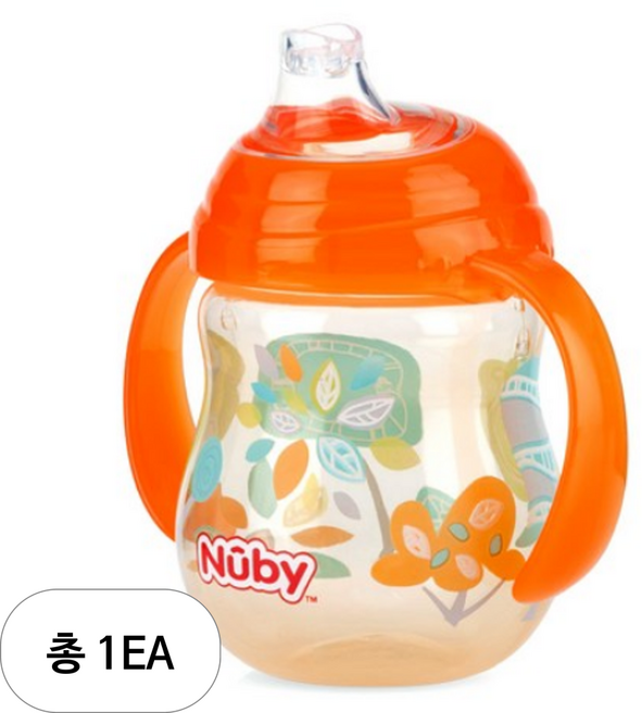 누비 클릭잇 귀여운 스파우트컵, 오렌지, 1개, 270ml