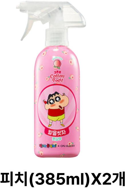 온더바디 코튼 발을 씻자 풋샴푸 피치향, 1개입, 2개, 385ml