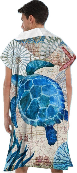 超細纖維吸水連帽毛巾衣 【一般尺寸】大海龜, 【一般尺寸】大海龜【超細纖維】, 1個