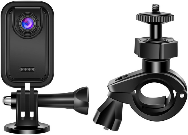 오토바이 블랙박스 전기자전거 블랙박스 자전거 블랙박스 액션캠 포켓 카메라, 블랙+64GB메모리