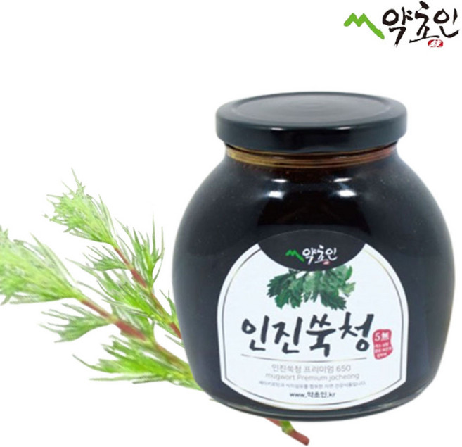 약초인 국내산 인진쑥청 프리미엄 500g/ 무설탕 무색소 전통방식 인진쑥, 650g, 1개