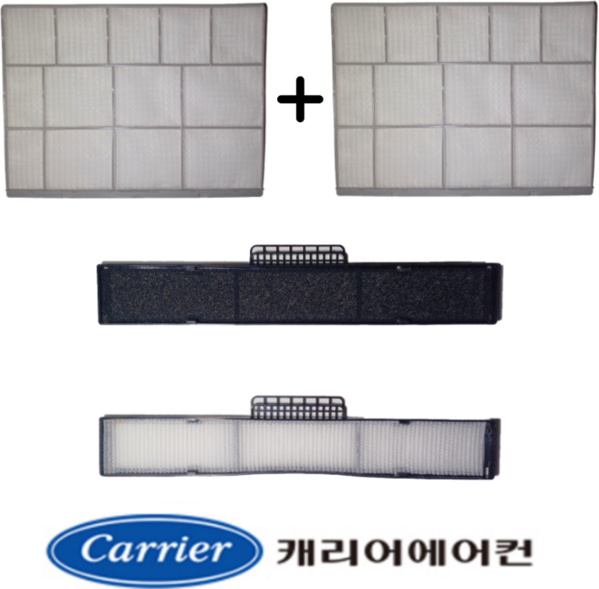 [정품] 캐리어 벽걸이 에어컨 필터 12평 13평 14평 16평 17평 CSV-Q165NW 1대분, 1개, 프리필터 2개 + 기능성필터 1set (42CG)