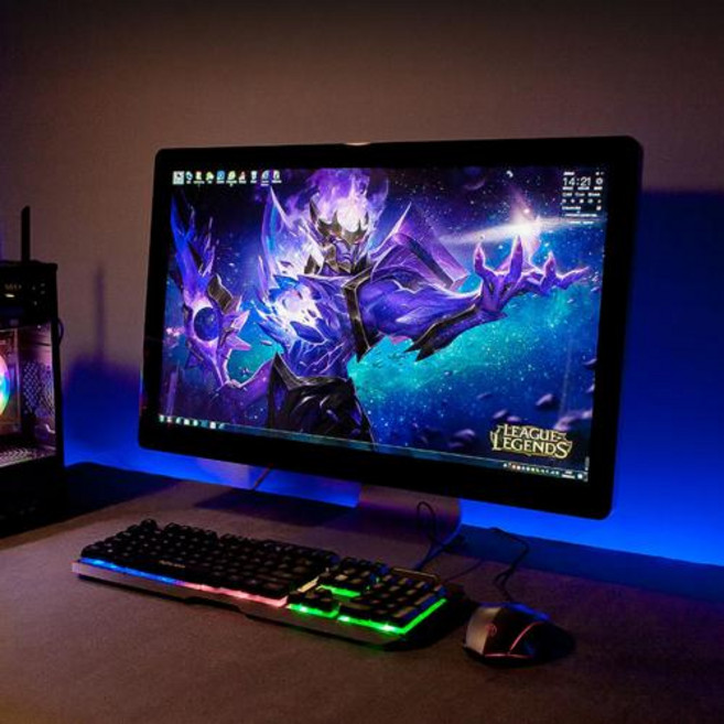 PC모니터 간접등 USB RGB 붙이는 LED바 줄조명(0.5x4), 단품