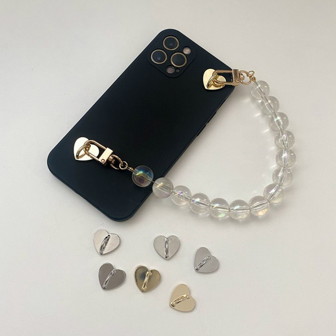 [4개 묶음] 핸드폰 스트랩 연결 고리 부자재, 골드