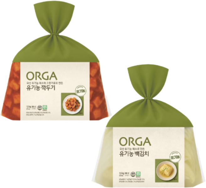 풀무원 올가 유기농 깍두기 1.5kg + 백김치 1.5kg