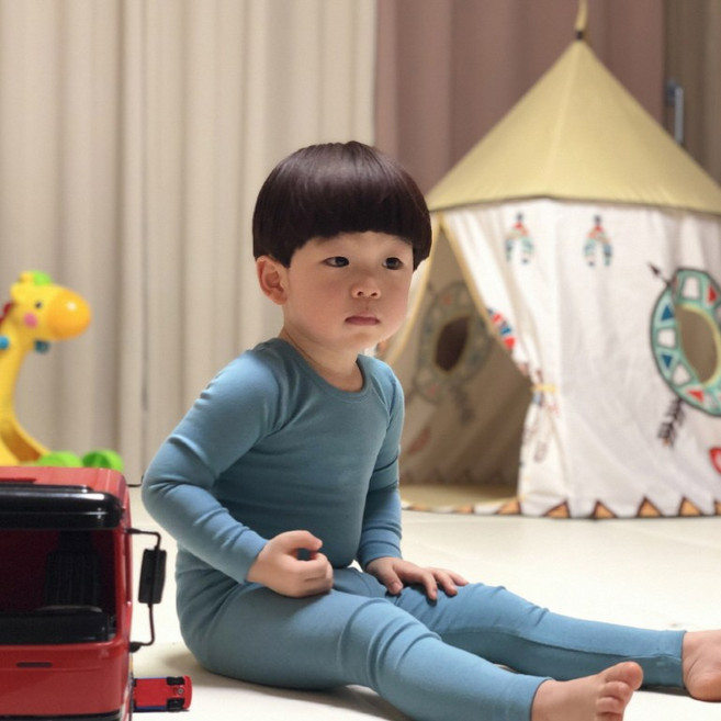 베베플로 유아 무지 긴팔 실내복 봄 가을 겨울 내의 내복 국내생산