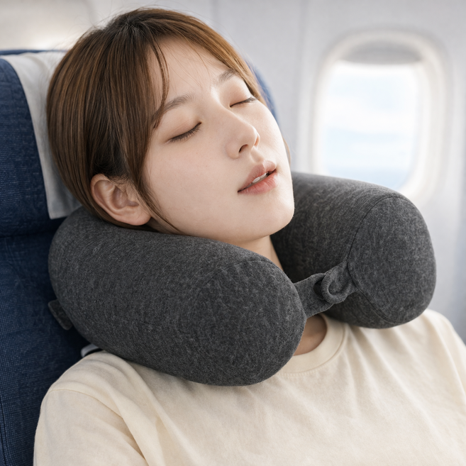 더프레즌트 메모리폼 내맘대로 변형 여행용 목베개, 진회색