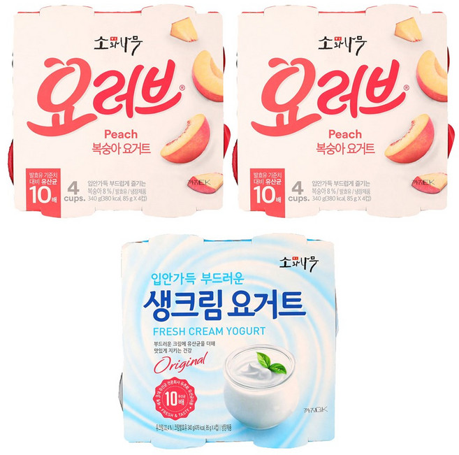 동원 소와나무 요러브 요거트 복숭아8+생크림4, 85g