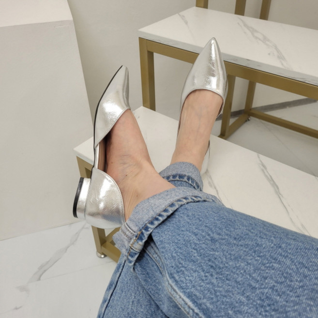 데미 사이드 오픈 스틸레토 플랫 (2cm 2color)