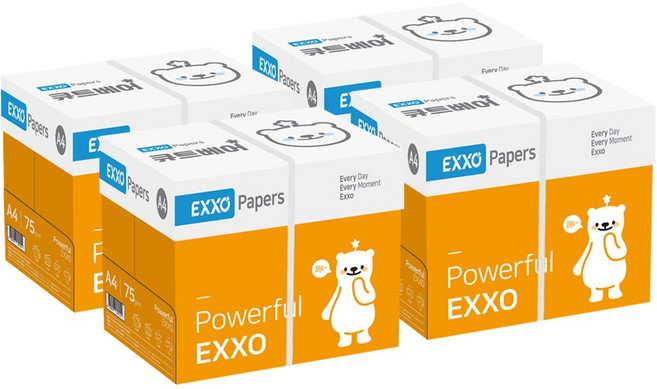 엑소 큐트베어 A4 복사용지(A4용지) 75g 4BOX, 4박스(10000매), 10000개