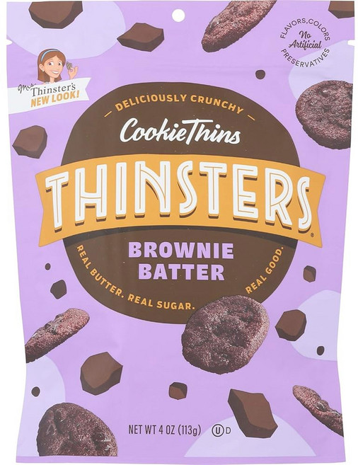 씬스터 쿠키 구운 쿠키 씬 4, Brownie Batter, 4 Ounce Pack of 1