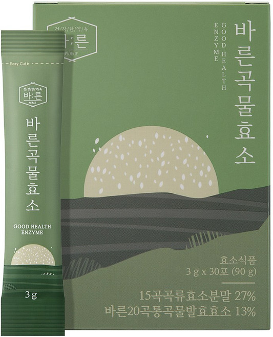바른 국내산 저분자 발효 곡물효소, 90g, 1박스