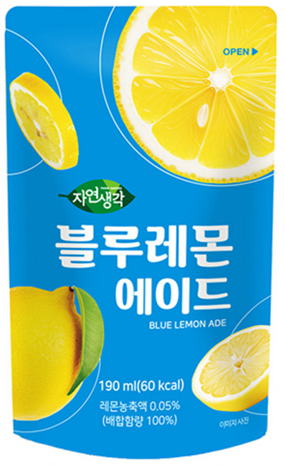자연생각 블루 레몬 에이드, 50개, 190ml
