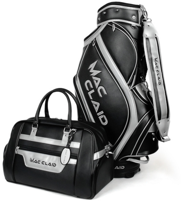 맥클라이드 골프백 세트 / 골프 경량 캐디백 남성 남자 골프가방 세트, 블랙-실버