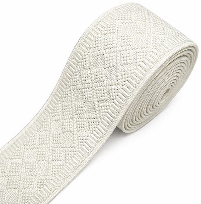 [청라핸즈] 허리고무밴드 스판밴딩 50mm 다이아격자 아이보리(16-283), 1개