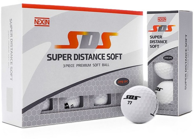 넥센 슈퍼 디스턴스 소프트 SDS 3피스 화이트 고반발 골프공, 슈퍼 디스턴스 소프트 화이트, 1개