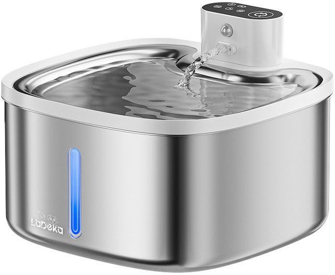 LABEKA 무선 고양이정수기 3.5리터 스테인리스 스틸 재질 모션 센서 및 저소음 펌프 탑재 3가지 작동 모드, 1세트, 하얀색, CP0040-2