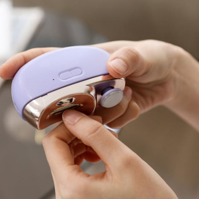 나혼자 산다 샤이니 전동 자동 손톱 깍이 휴대용 네일 케어 정리 그라인더 트리머, 1개, 퍼플