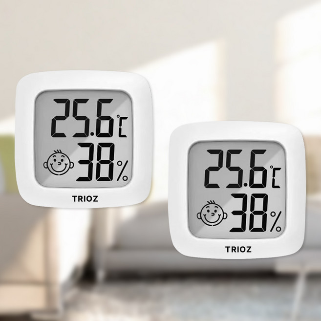 [1+1기획] TOZ 신생아 디지털 미니 온습도계, 2개, 화이트