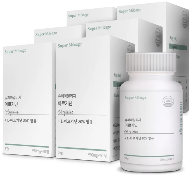 건강상회 국내산 고함량 L 아르기닌 영양제, 60정, 6개, 60정 - 쿠팡