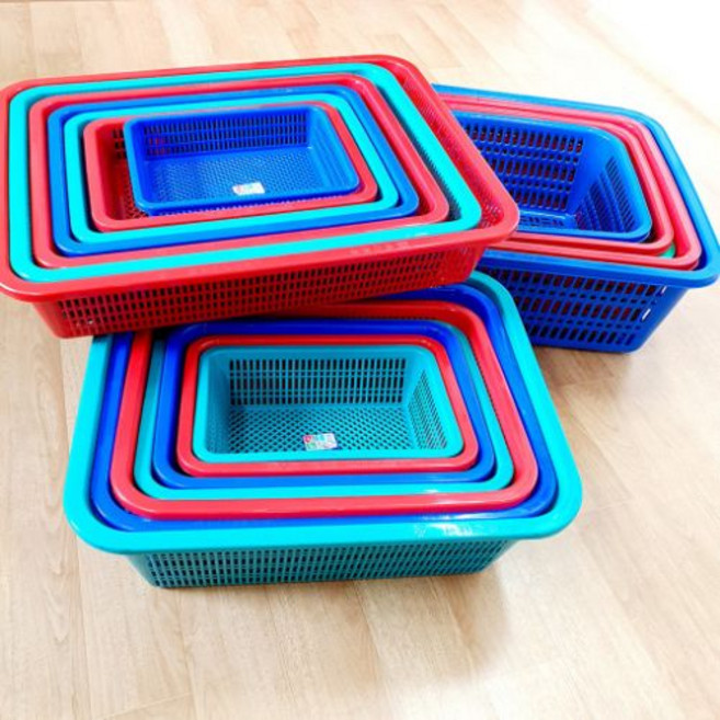 와이제이 뉴사각소쿠리 다용도 바구니 업소용 채반, 블루, 소