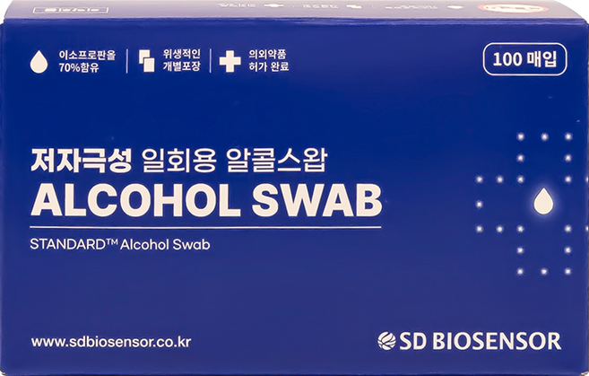 SD바이오센서 스탠다드 알콜스왑, 3개, 100매입