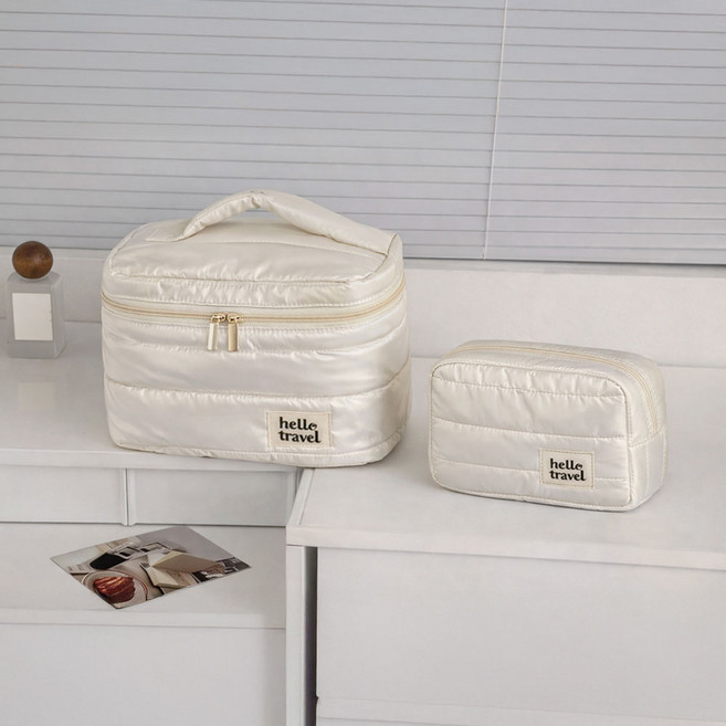 핫쏘잇 대용량 퀼팅 화장품 파우치 세트