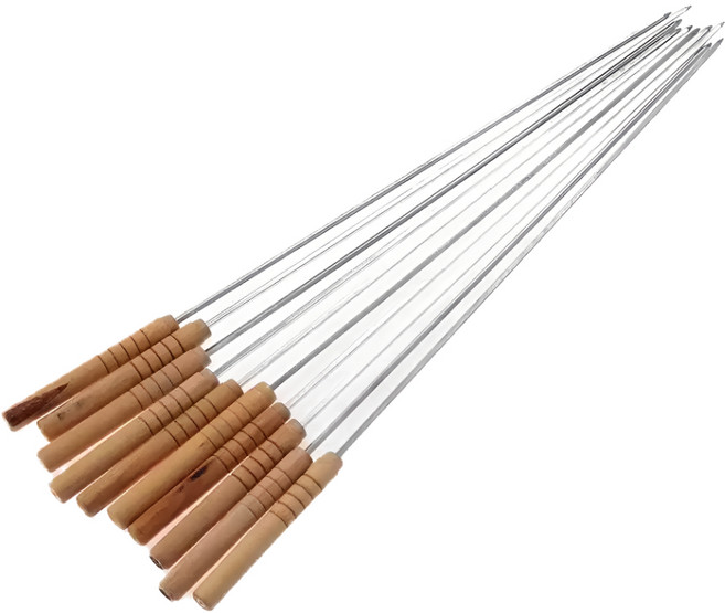 09FARM 우드 스테인리스 캠핑 BBQ 바베큐 꼬치 41cm 12개입, 1세트, 12pcs