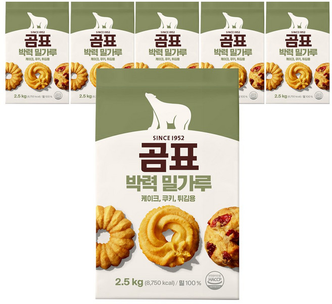 곰표 박력 밀가루, 2.5kg, 6개