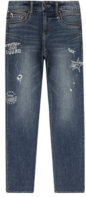 여)스웨이드배색 지퍼 보이핏 데님_AO3DBF553-MB