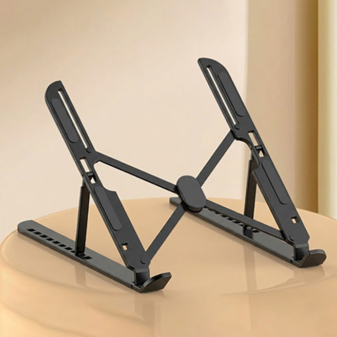 루미아르 접이식 휴대용 노트북 거치대, 1개, 블랙