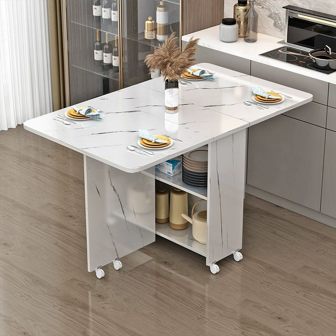 이동식 주방대 조리대 확장형 서랍 간이 보조식탁 탁자, 120x60x77 검정대리석 모조품 타원형