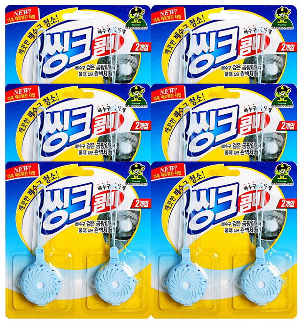 산도깨비 씽크콤비 배수구세정제, 15g, 6개