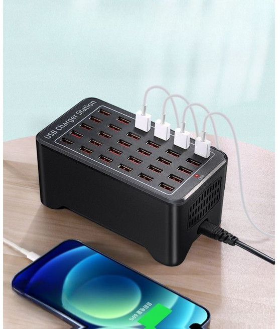 대용량 USB 충전기 포트 사무실 업소용 20포트 2A, E. 12포트 충전기 A90냉각 통풍구 포