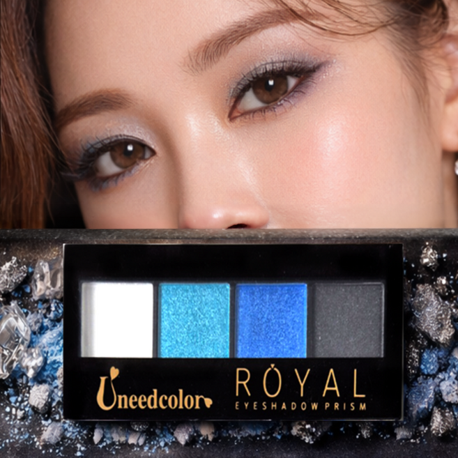 1+1 데일리 아이섀도우 4구 팔레트 7종, 2개, 04청량 미드나잇블루