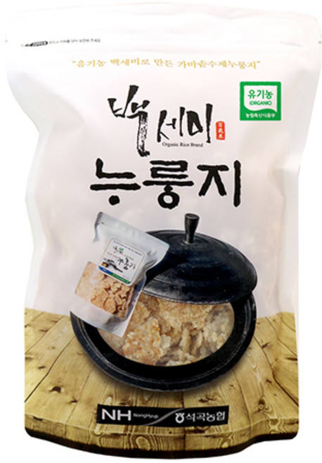 석곡농협 유기농 백세미로 만든 수제 가마솥누룽지, 350g, 4개