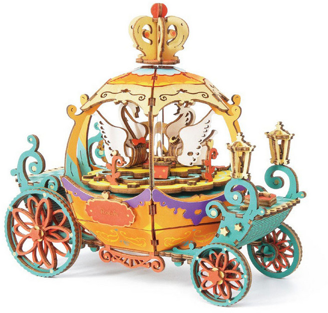 실내놀이 만들기수업 오르골 호박마차 만들기 DIY세트 입체퍼즐 창의력발달, 1개