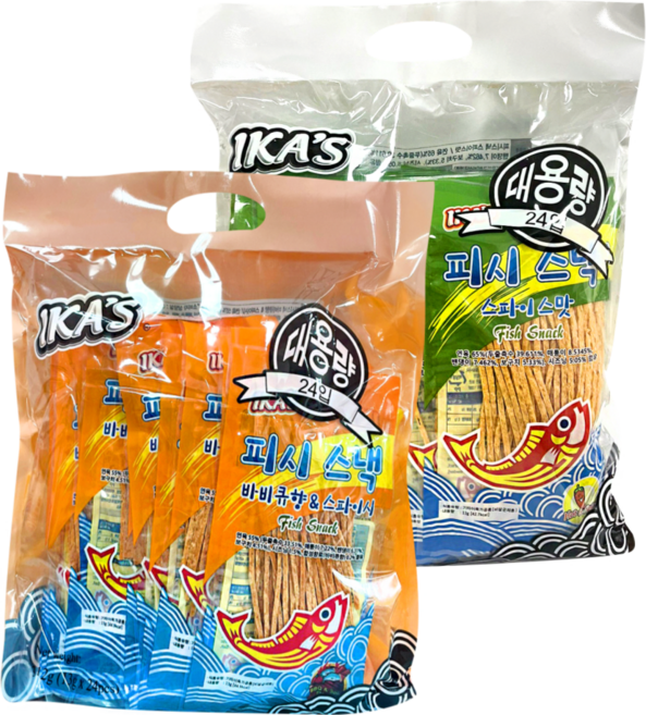 피시스낵 스파이시맛 13g + 바비큐향&스파이시맛 13g 2종 24개 (총48개)