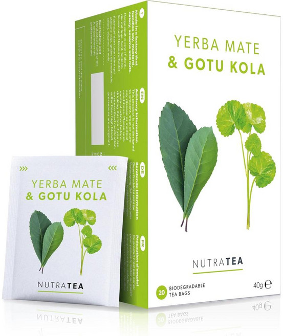 독일 뉴트라티 Nutra tea Yerba Mate & Gotu Kola 예르바 마테 & 고투 콜라 허브차 티백, 5개, 20개입, 2g